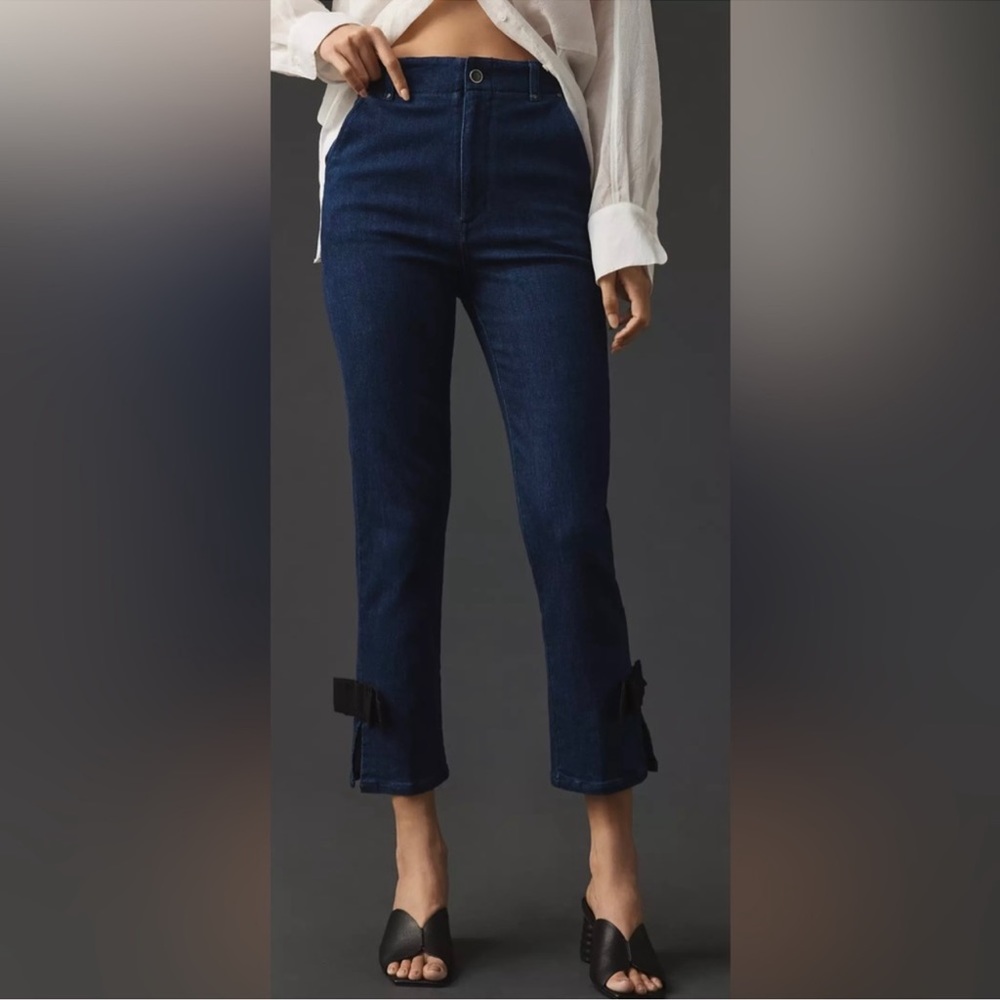 Anthropologie Dark Blue Cropped Ankle Jeans